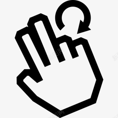 两个手指旋转触摸触摸手势轮廓图标图标