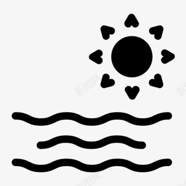 海太阳夏日雕文图标图标
