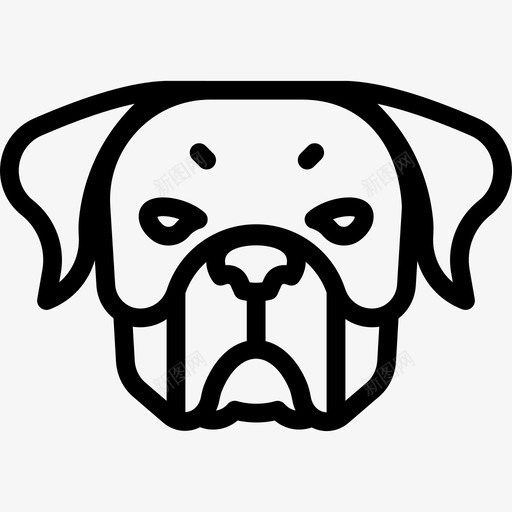 罗威犬种头直系图标svg_新图网 https://ixintu.com 犬种头 直系 罗威