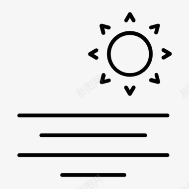 大海阳光夏日的清淡图标图标