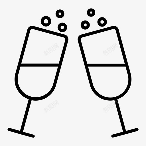 香槟酒杯狂欢节派对图标svg_新图网 https://ixintu.com 派对 狂欢节 香槟酒杯