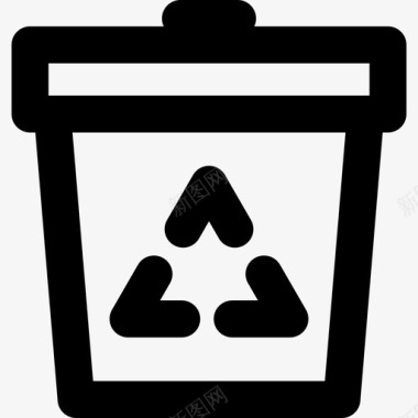 回收箱生态回收线性图标图标