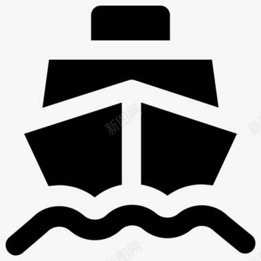 船黑体运输收集填充图标图标
