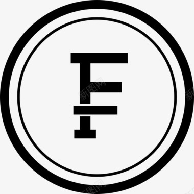 佛朗哥商业硬币符号图标图标