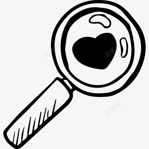 放大镜工具和用具手绘爱情元素图标svg_新图网 https://ixintu.com 工具和用具 手绘爱情元素 放大镜
