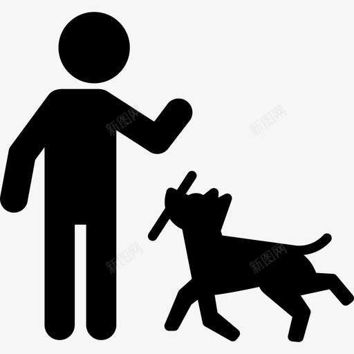 人狗和棍子动物狗和训练图标svg_新图网 https://ixintu.com 人狗和棍子 动物 狗和训练