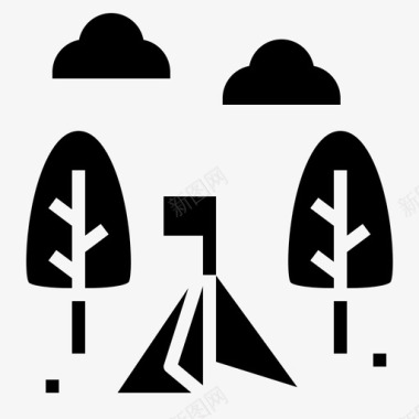 露营帐篷旅行图标图标