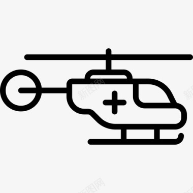 救护直升机医院线艇直线型图标图标