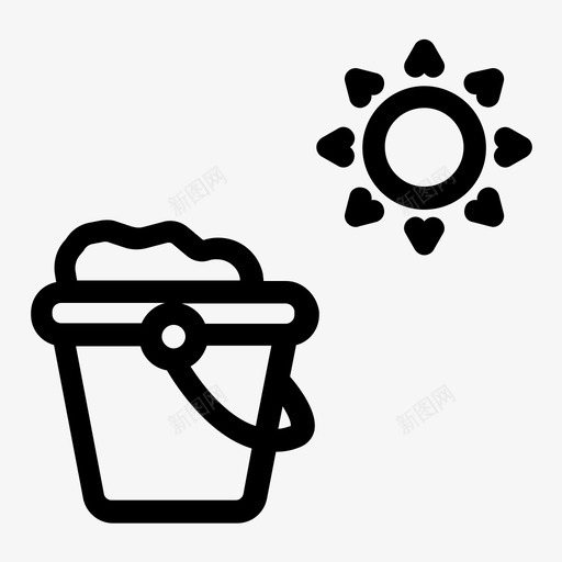 桶沙子沙桶图标svg_新图网 https://ixintu.com 夏天 太阳 桶 沙子 沙桶