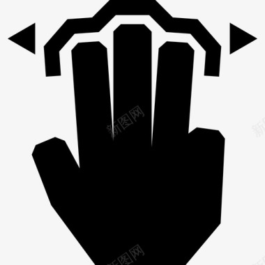 三个手指水平拖动触摸触摸手势图标图标