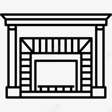 壁炉建筑古董家具图标图标