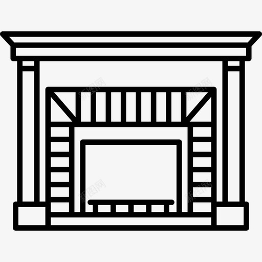 壁炉建筑古董家具图标svg_新图网 https://ixintu.com 古董家具 壁炉 建筑