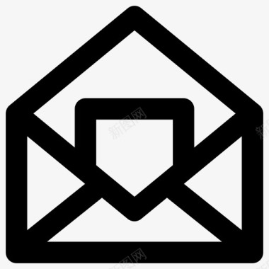邮件通讯元素粗体圆形图标图标
