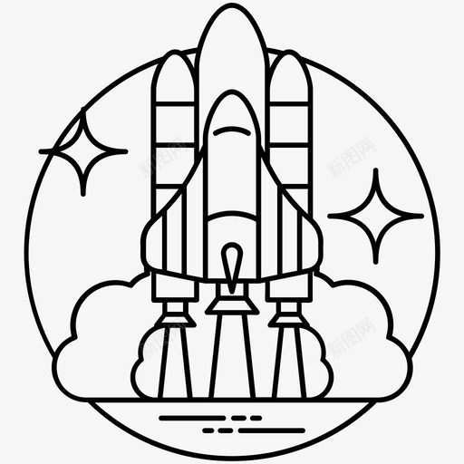火箭发射导弹航天火箭图标svg_新图网 https://ixintu.com 导弹 火箭发射 科技路线图标 航天火箭