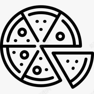 披萨超市生产线工艺直纹图标图标