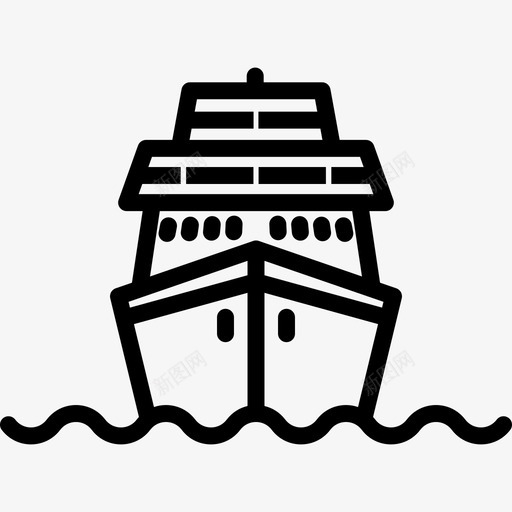 巡洋舰海上度假直线型图标svg_新图网 https://ixintu.com 巡洋舰 海上度假 直线型