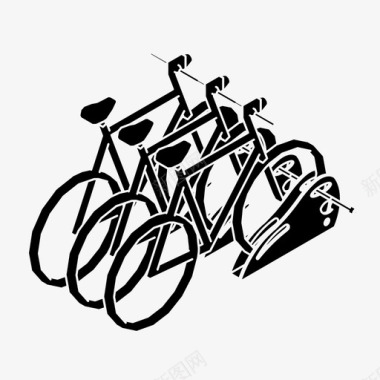 自行车架自行车锁图标图标