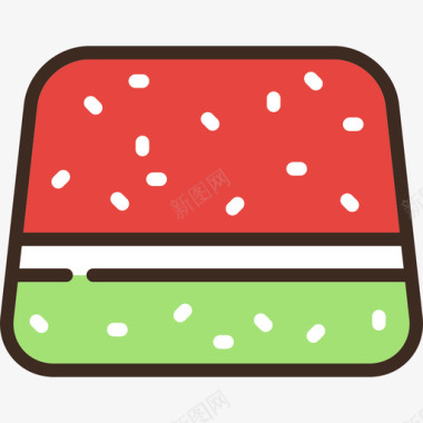 西瓜线性糖果和糖果线性颜色图标图标