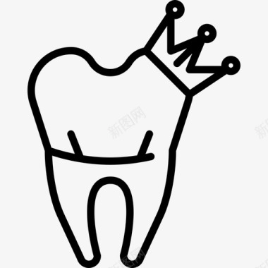 牙冠医疗牙科工具和牙齿图标图标