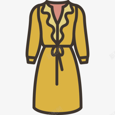 连衣裙线性颜色时装套装其他图标图标