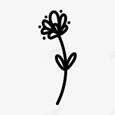 花卉涂鸦手绘图标图标