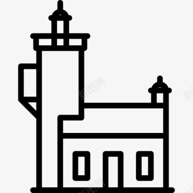法国Tevennec灯塔线性图标图标