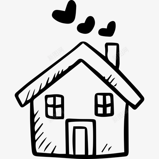房子建筑物手绘的爱情元素图标svg_新图网 https://ixintu.com 建筑物 房子 手绘的爱情元素