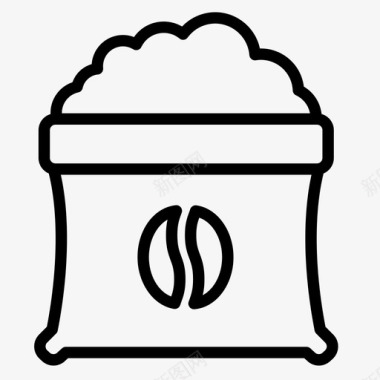 咖啡袋浓缩咖啡烘焙图标图标