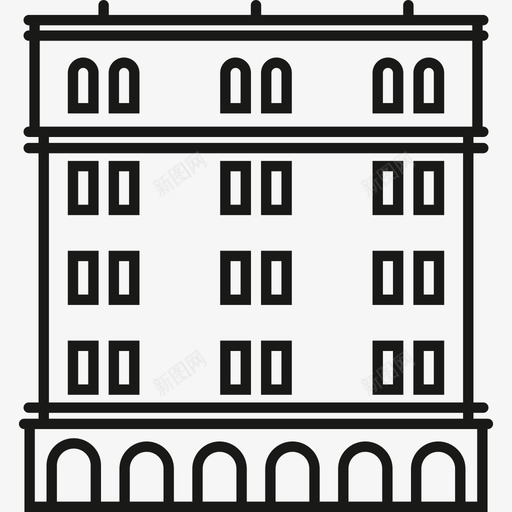 建筑物城市家具图标svg_新图网 https://ixintu.com 城市家具 建筑物