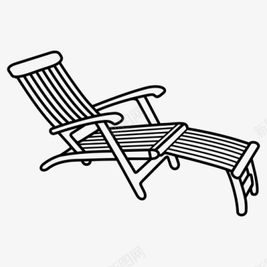 木制躺椅放松躺椅图标图标