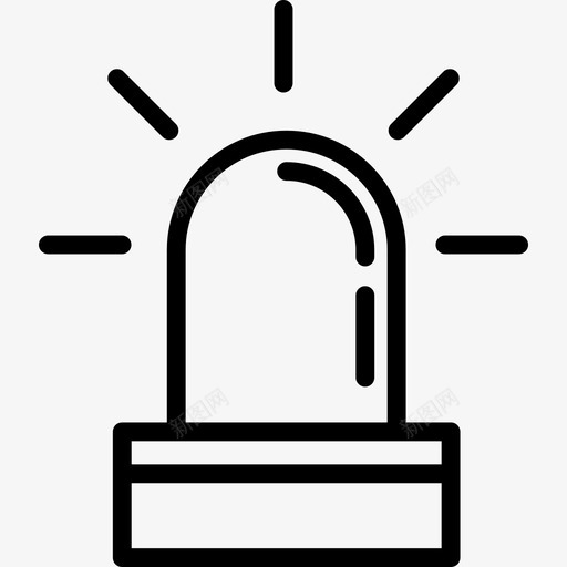 闪光器财产安全线性图标svg_新图网 https://ixintu.com 线性 财产安全 闪光器