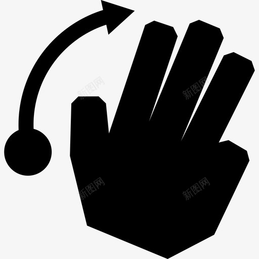 三个手指向右弹触摸触摸手势图标svg_新图网 https://ixintu.com 三个手指向右弹 触摸 触摸手势