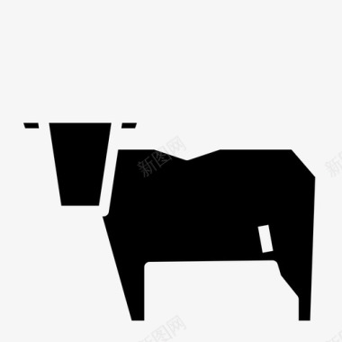 牛食品和饮料02固体图标图标