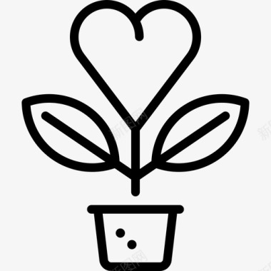 植物心慈善布景直系图标图标