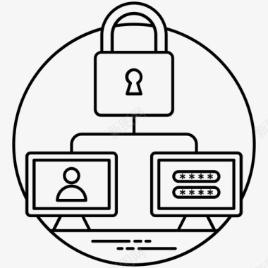 网络安全数据安全数字安全图标图标