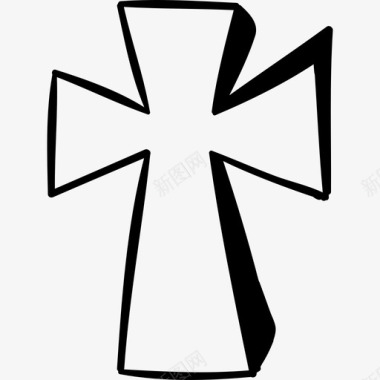 十字架手工万圣节图标黑色图标