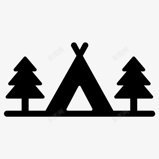 露营探险森林图标svg_新图网 https://ixintu.com 帐篷 探险 森林 露营
