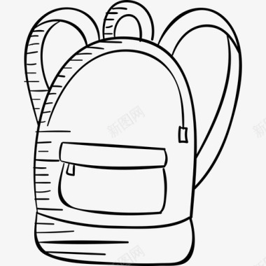 背包学校手工制作黑色图标图标