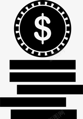 硬币货币银行和货币图标图标