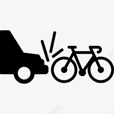 汽车撞倒自行车交通工具汽车保险图标图标