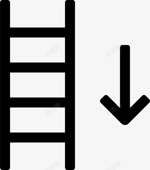 向下箭头攀爬图标svg_新图网 https://ixintu.com 向下 基础设施和施工填充 攀爬 施工 梯子 楼下 箭头