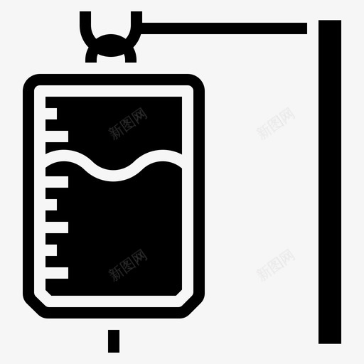 生理盐水静脉注射袋医用固体图标svg_新图网 https://ixintu.com 医用固体 生理盐水 静脉注射袋