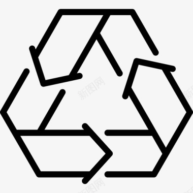 回收生态线工艺线性图标图标