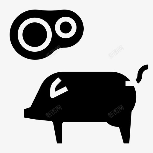 猪肉肉猪图标svg_新图网 https://ixintu.com 健康固体 猪 猪肉 肉 蛋白质