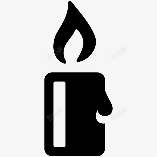 蜡烛庆祝装饰图标svg_新图网 https://ixintu.com 光 圣诞节 庆祝 火焰 熔化 蜡烛 装饰