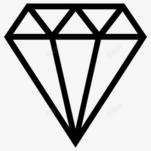 钻石商业和贸易浅圆形图标svg_新图网 https://ixintu.com 商业和贸易 浅圆形 钻石