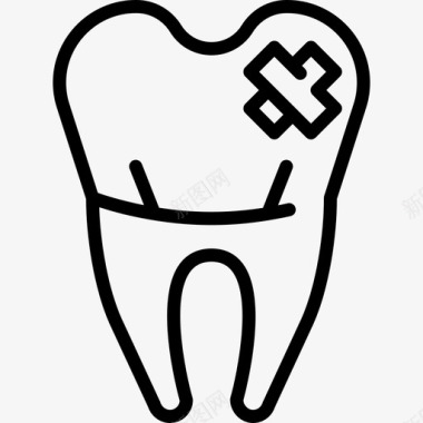 补牙医疗牙医工具和牙齿图标图标