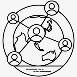 全球网络图全球网络网络空间全球连接图标高清图片