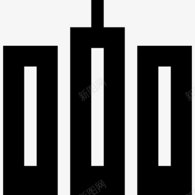 Skyscrapler实心城市元素填充图标图标