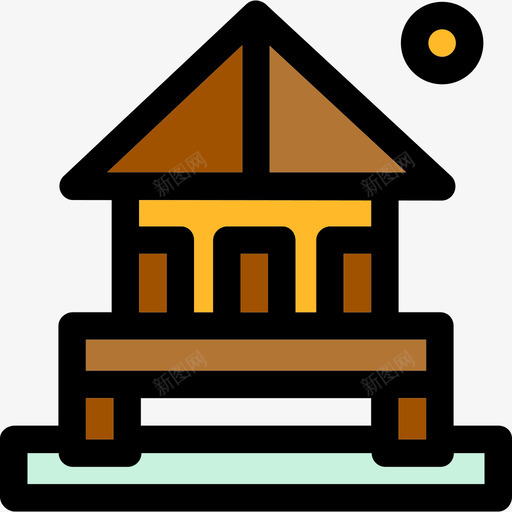 房屋建筑物线性颜色的房屋类型图标svg_新图网 https://ixintu.com 建筑物 房屋 线性颜色的房屋类型
